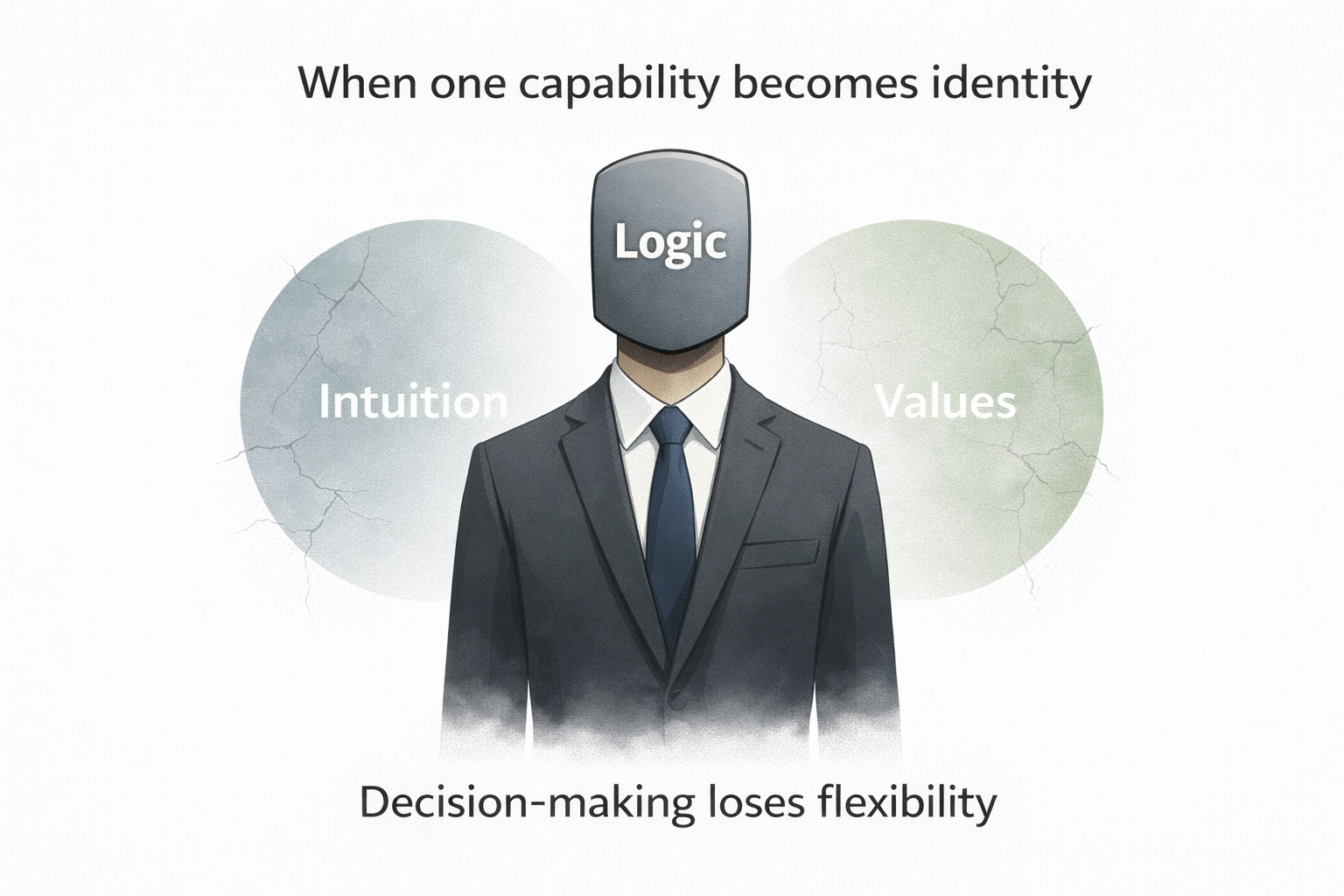 Leader stuck in single decision-making style, limiting leadership decision framework